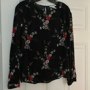 H&M blouse; navy and floral